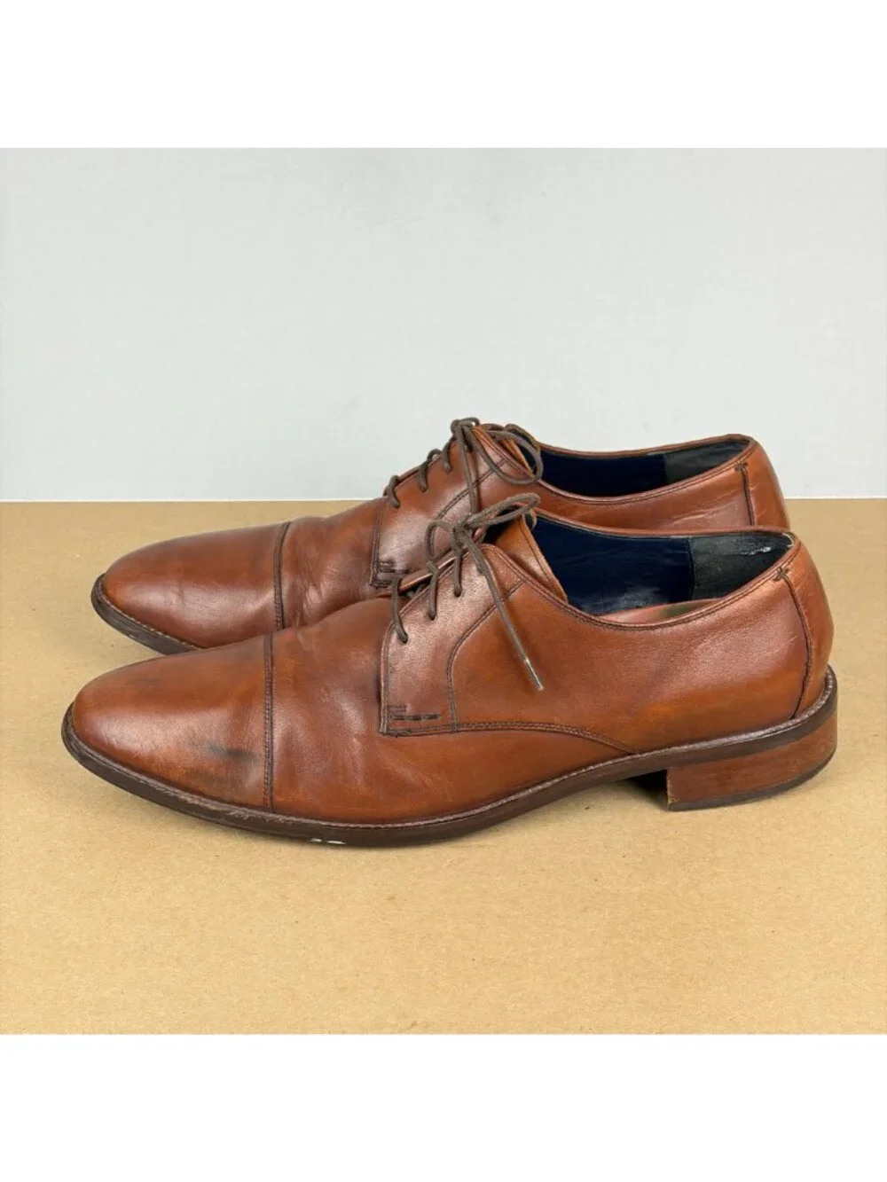Cole Haan Grand.OS Lenox Hill Cap Toe Leather Shoes Mens 15 Brown Oxford Lace Up